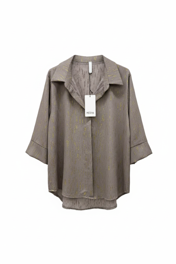 Chemise Fluide gris – Douceur & Éclat - 2