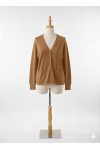 Gilet marron Cardigan Maille Douce - Col V - 2