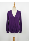 Gilet violet Cardigan Maille Douce - Col V - 2