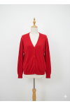 Gilet rouge Cardigan Maille Douce - Col V - 2