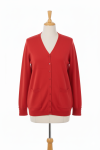 Gilet rouge Cardigan Maille Douce - Col V - 3