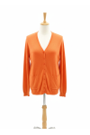 Gilet orange Cardigan Maille Douce - Col V - 2