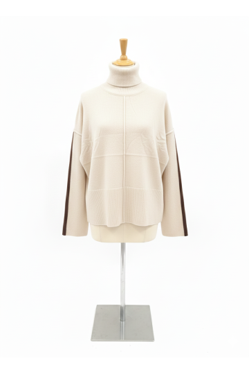 Pull blanc Col Roulé Élégant – Maille Douce - 2