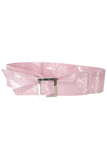 Ceinture rose légère à motif étoiles et boucle rectangle. étoiles - 1