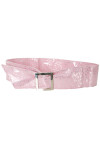 Ceinture rose légère à motif étoiles et boucle rectangle. étoiles - 1