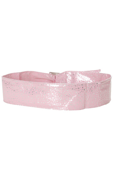 Ceinture rose légère à motif étoiles et boucle rectangle. étoiles - 2