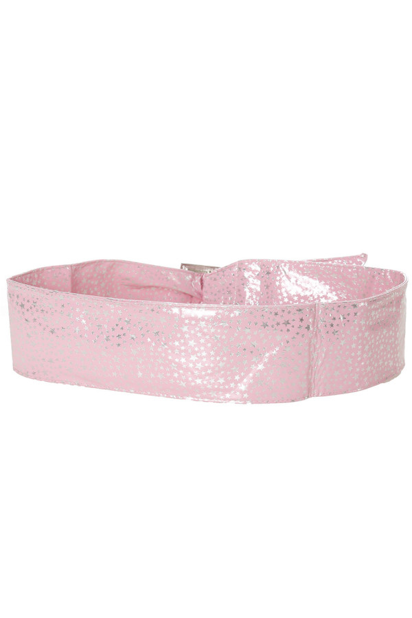 Ceinture rose légère à motif étoiles et boucle rectangle. étoiles - 2